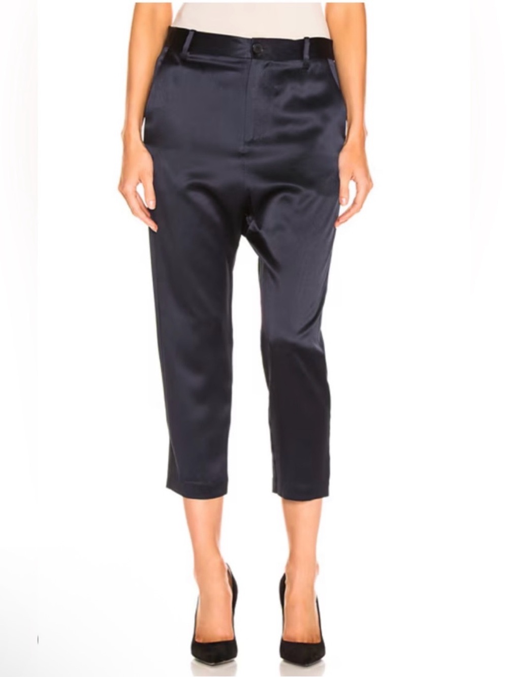 Nili Lotan Silk Paris Pants - Navy Blue size 6